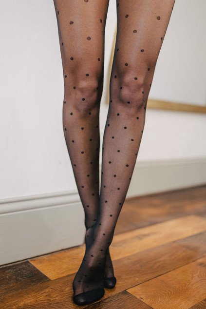 BLACK POLKA DOT TIGHTS