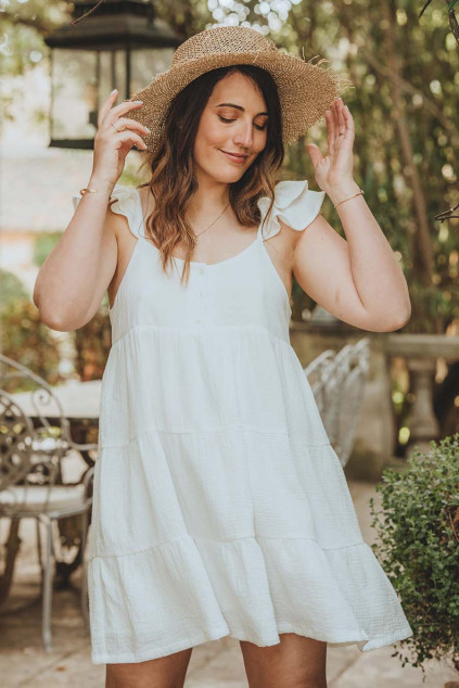 LOUANA WHITE COTTON DRESS