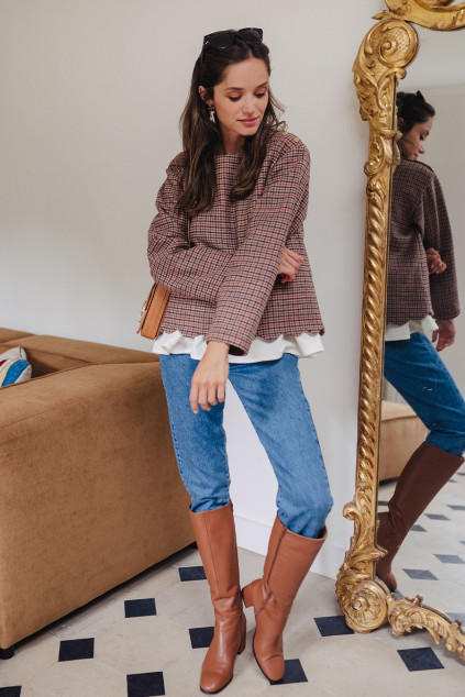 BALTHAZAR CHECK BLOUSE...