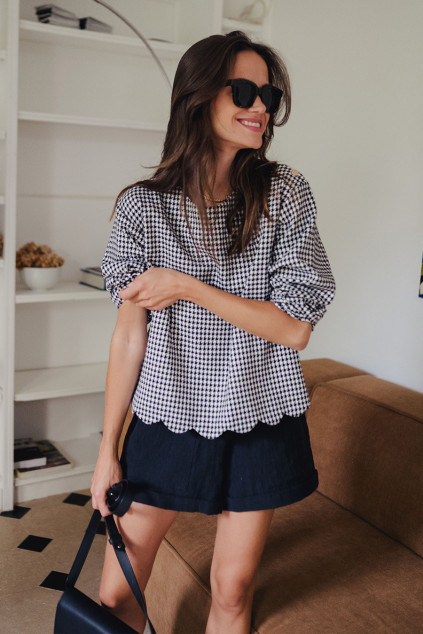 BLOUSE BALTHAZAR PIED DE POULE