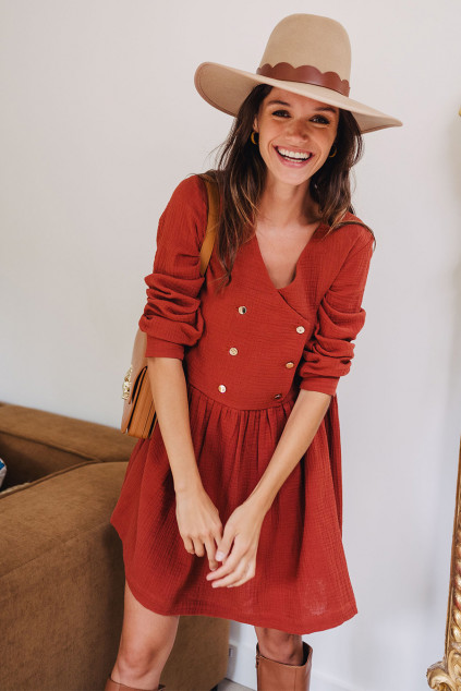 ROBE JADE GRENAT COTON