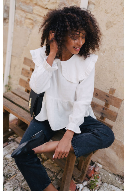 KENDAL WHITE COTTON BLOUSE