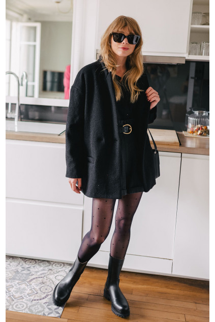 FRED BLACK WOOL COAT