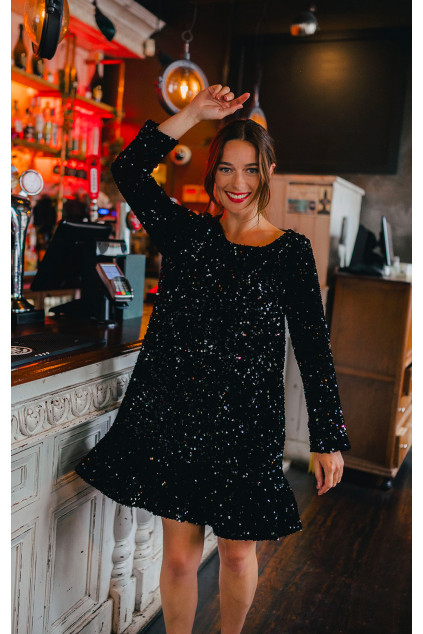 ROBE JANNA SEQUIN NOIR