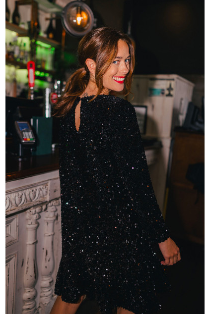 ROBE JANNA SEQUIN NOIR