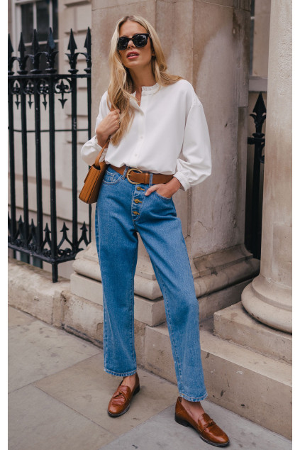 WHITE RUFUS BLOUSE