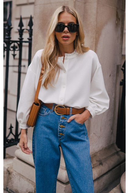 WHITE RUFUS BLOUSE