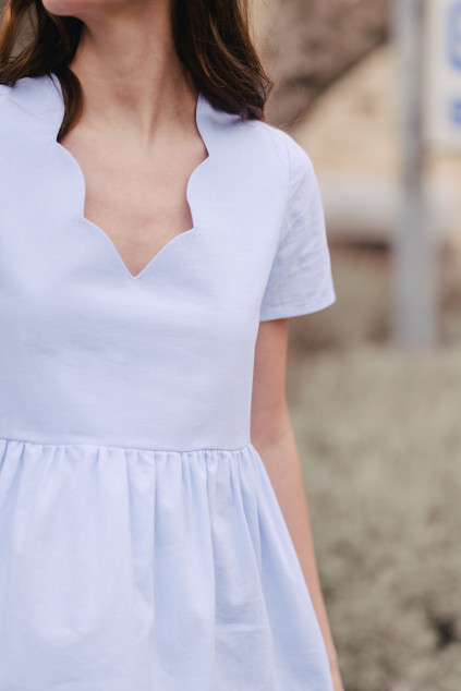 BLOUSE MARTHA BLEU COTON