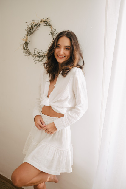 JUPE EDMA BLANC COTON
