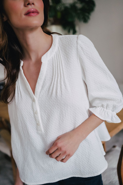 DINA WHITE COTTON BLOUSE