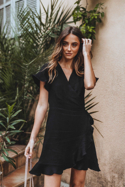 ROBE JOSÉPHINE NOIR COTON