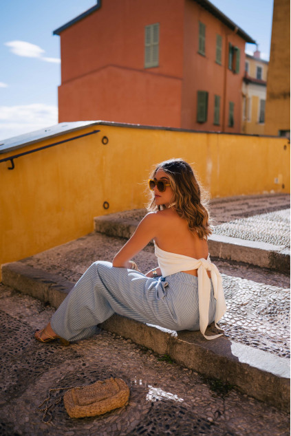 TOP LOULOU LIN VISCOSE WHITE