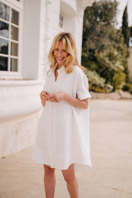 ROBE LISA BLANC COTON
