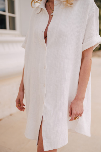 ROBE LISA BLANC COTON