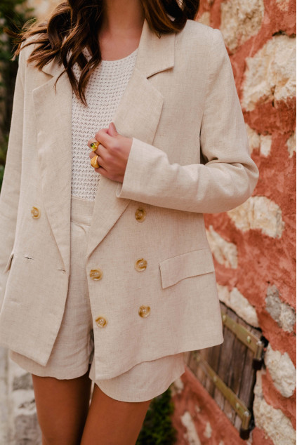 VESTE PADMÉ LIN VISCOSE BEIGE
