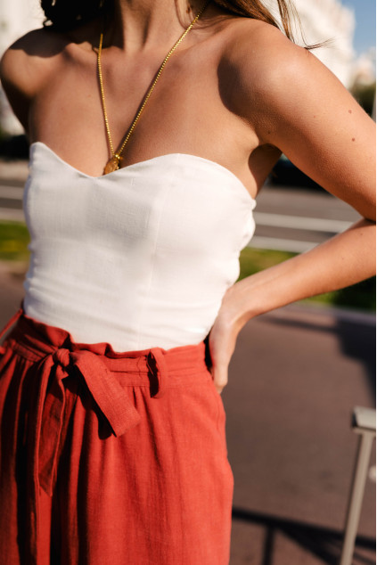 LOLA WHITE VISCOSE BUSTIER
