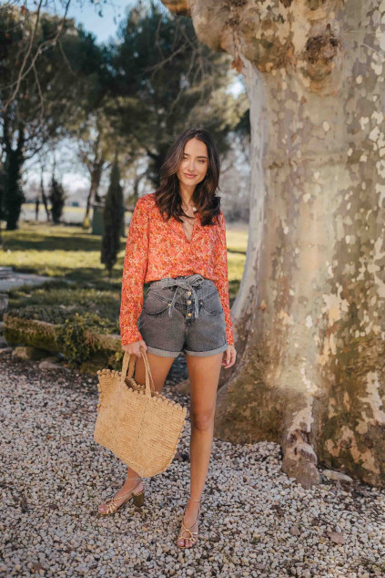 SHORT DENIM JULIEN GRIS