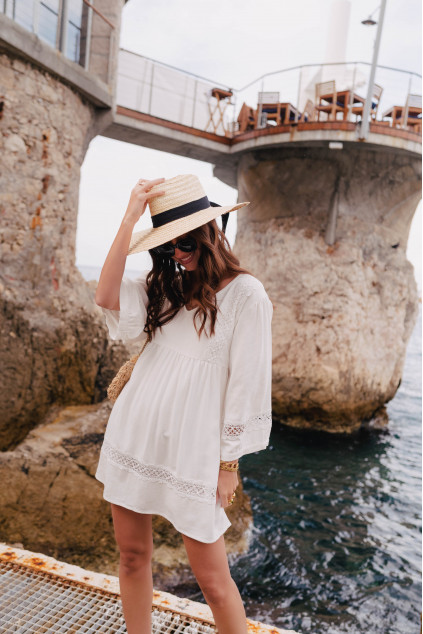 ROBE ALICIA LIN VISCOSE BLANC