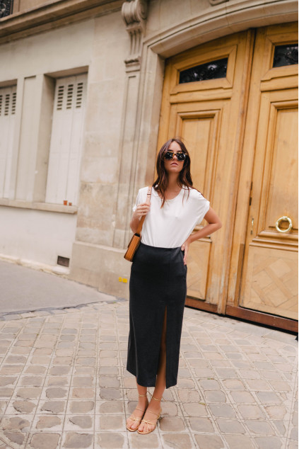 LEANA GRAY MELANGE SKIRT