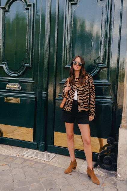 VESTE CHARONNE VELOUR ZEBRE