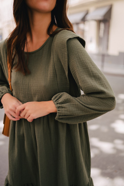 ROBE SALOMÉ KAKI COTON