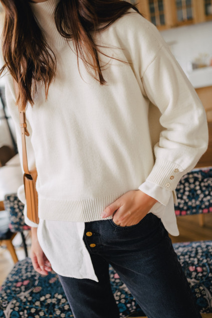 PULL LUCAS ÉCRU