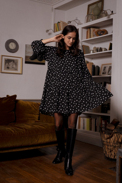 MATHILDA DOTY DRESS BLACK