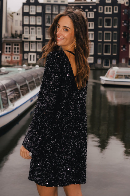 BLACK SEQUIN DRESS