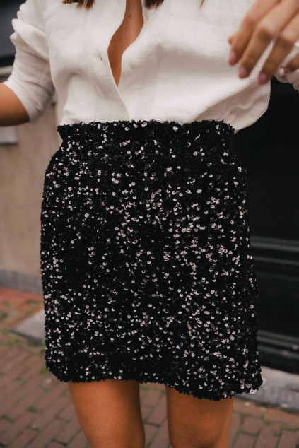 JUPE ELOI SEQUIN NOIR