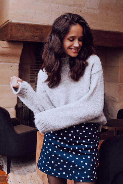 LOUISE DOTY NAVY SKIRT