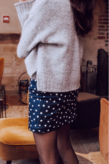 LOUISE DOTY NAVY SKIRT