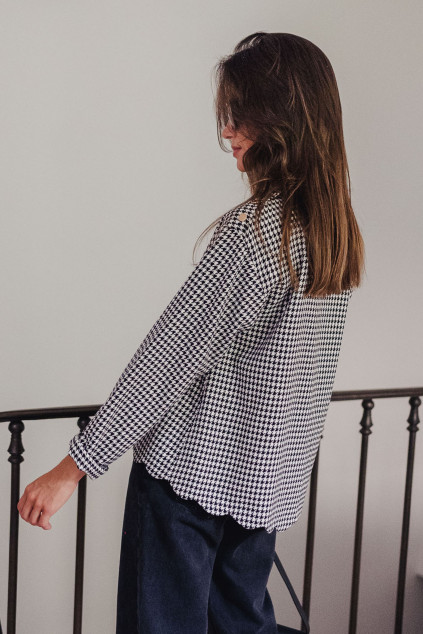 BLOUSE BALTHAZAR PIED DE POULE