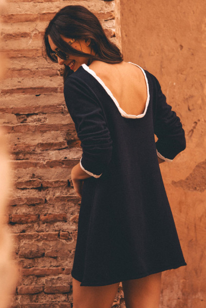 NAVY ECRU DRESS