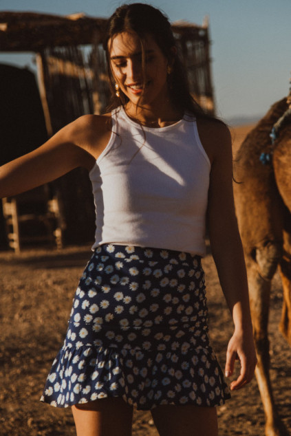 JUSTINE MARGUERITE BLUE SKIRT