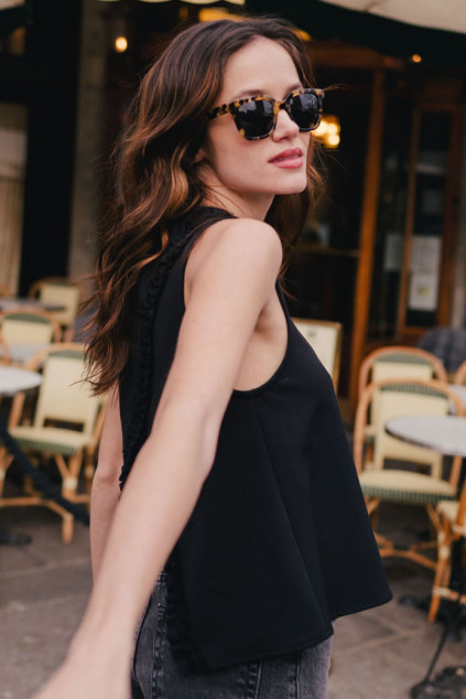 BLACK FLORENT TANK TOP