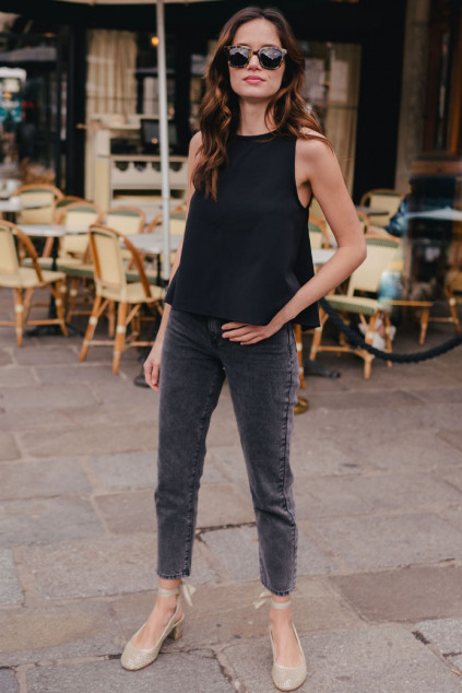 BLACK FLORENT TANK TOP