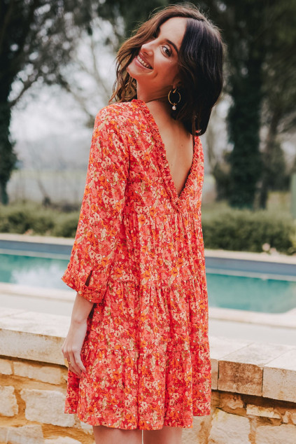 CORAL LANTANA DRESS