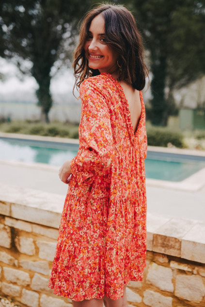CORAL LANTANA DRESS