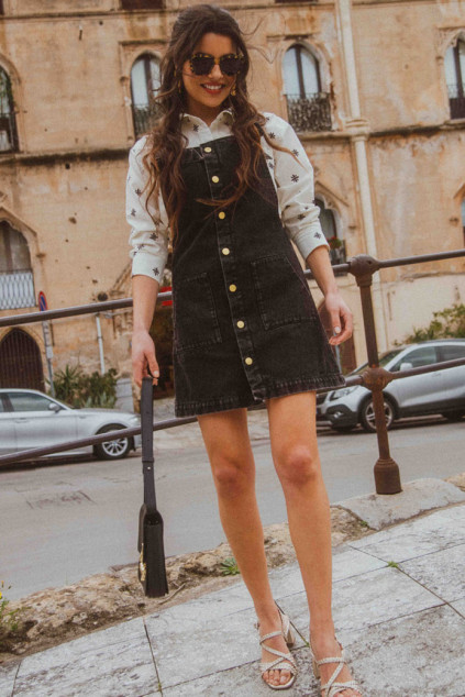 SALOPETTE PIPPA DENIM NOIR