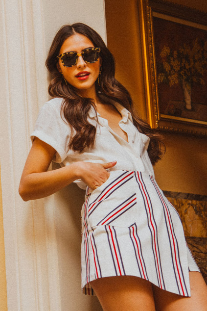 MILEY STRIPE SHORT SKIRT