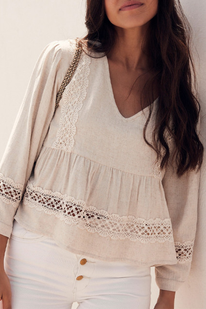AMY LIN BEIGE VISCOSE BLOUSE