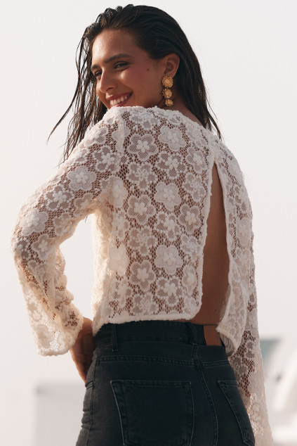 NAOMIE LACE BLOUSE PEONY