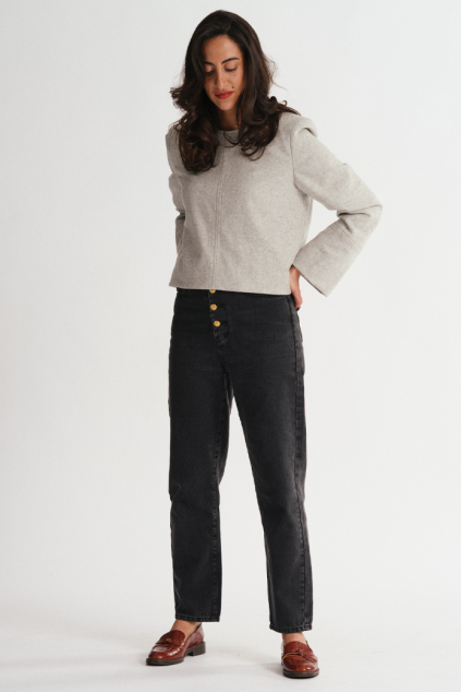 BEATRICE GRAY BLOUSE