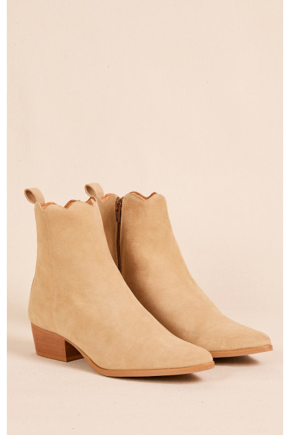 ZÉLIE GREIGE ANKLE BOOTS