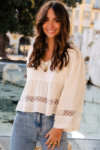 AMY LIN WHITE VISCOSE BLOUSE