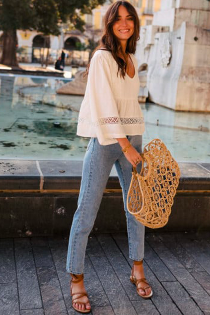 AMY LIN WHITE VISCOSE BLOUSE