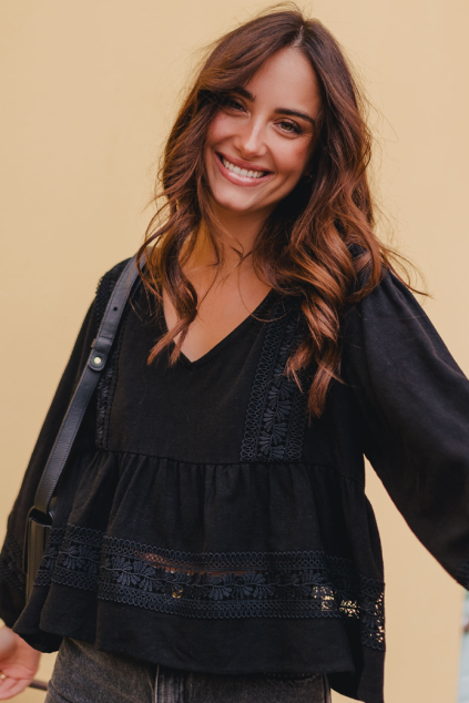 AMY LIN BLACK VISCOSE BLOUSE