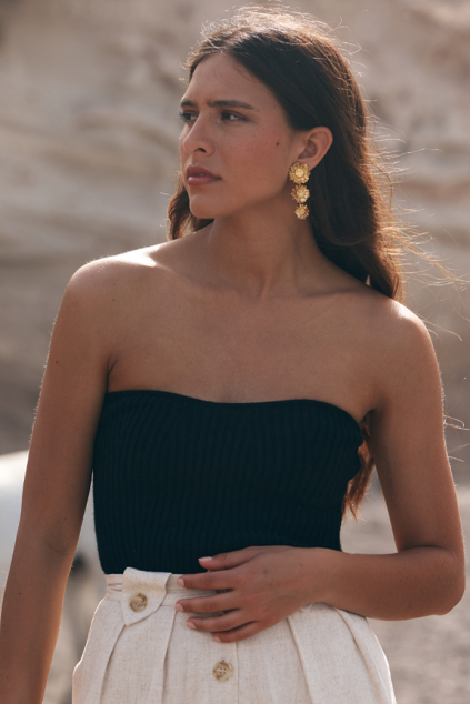 BLACK MARGUERITE BUSTIER