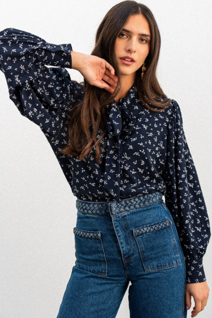 MARINE PRINTED PENTO BLOUSE