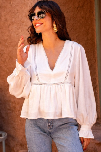 WHITE BALIOR BLOUSE